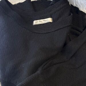 We The Free Charcoal Ribbed Top